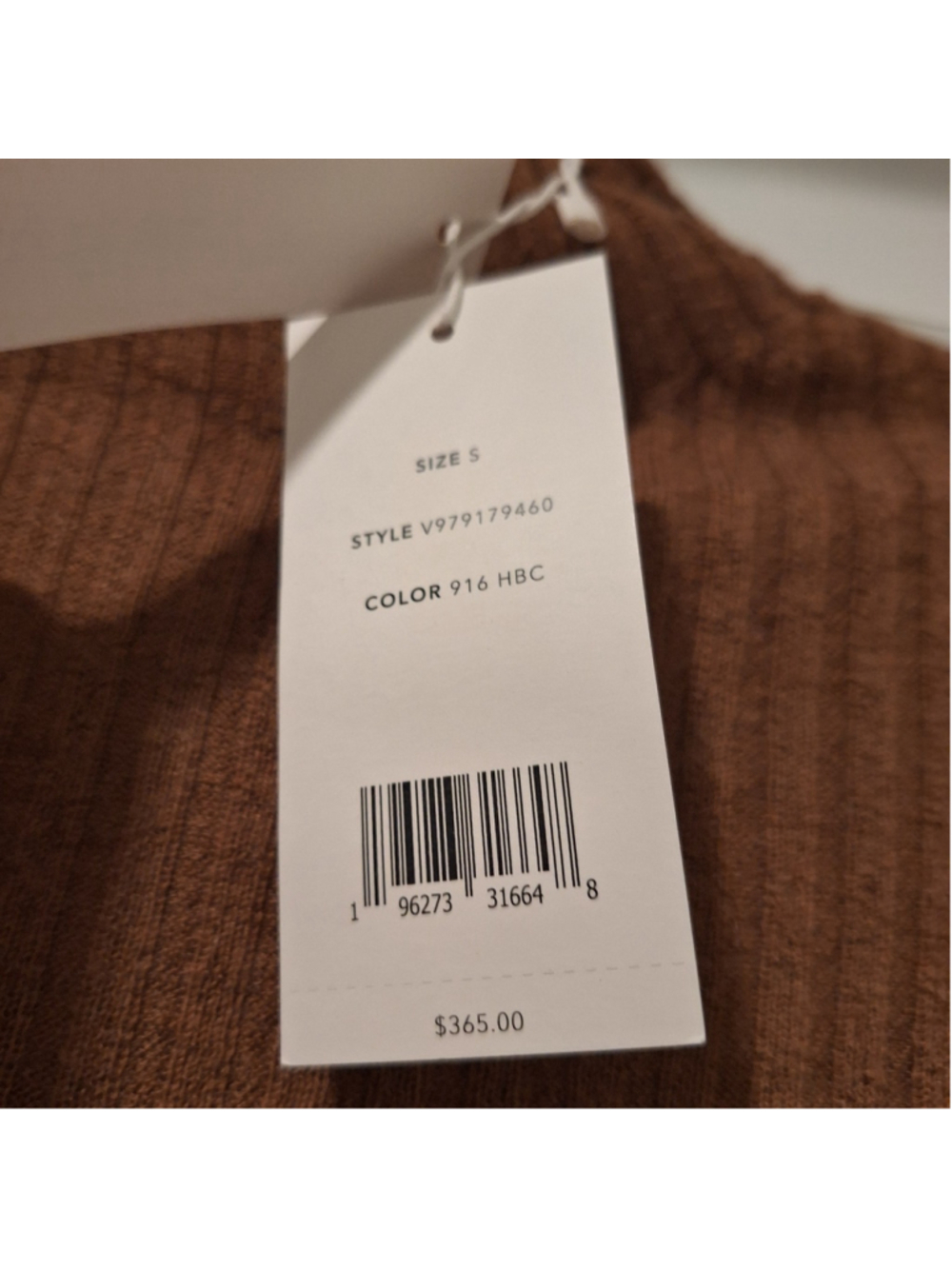 NWT Vince Sweater Womens S Brown Cashmere Silk Mock Neck Ribbed Knit Pullover - Picture 3 of 10